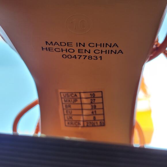 Liliana orange platform chunky heels women's size 10 - Picture 9 of 9